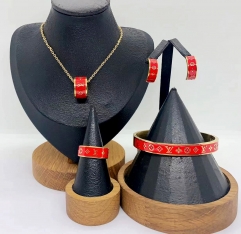Stainless steel jewelry Necklace Earrings Bangle ring Wholesale for women