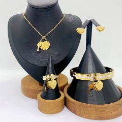 Stainless steel jewelry Necklace Earrings Bangle ring Wholesale for women