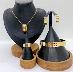 Stainless steel jewelry Necklace Earrings Bangle ring Wholesale for women