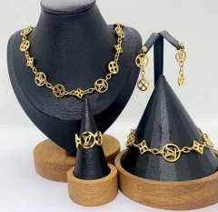 Stainless steel jewelry Necklace Earrings Bangle ring Wholesale for women