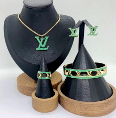 Stainless steel jewelry Necklace Earrings Bangle ring Wholesale for women