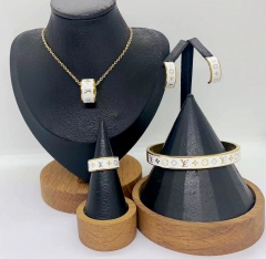Stainless steel jewelry Necklace Earrings Bangle ring Wholesale for women