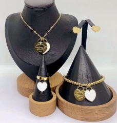 Stainless steel jewelry Necklace Earrings Bangle ring Wholesale for women