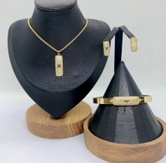 Stainless steel jewelry Necklace Earrings Bangle Wholesale for women