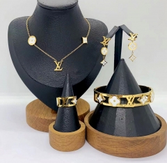 Stainless steel jewelry Necklace Earrings Bangle ring Wholesale for women