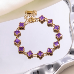 High quality 18K stainless steel 9MM clover VCA Bracelet wholesale for women