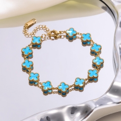 High quality 18K stainless steel 9MM clover VCA Bracelet wholesale for women