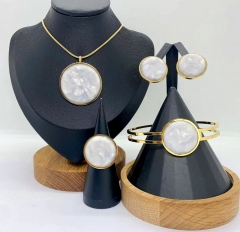 Stainless steel jewelry Necklace Earrings Bangle ring Wholesale for women