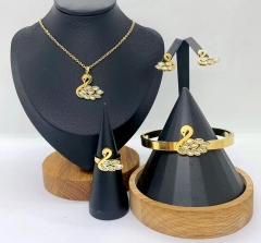 Stainless steel jewelry Necklace Earrings Bangle ring Wholesale for women