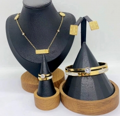 Stainless steel jewelry Necklace Earrings Bangle ring Wholesale for women