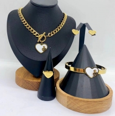 Stainless steel jewelry Necklace Earrings Bangle ring Wholesale for women