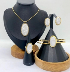 Stainless steel jewelry Necklace Earrings Bangle ring Wholesale for women