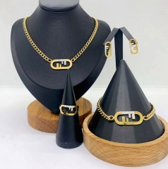 Stainless steel jewelry Necklace Earrings Bangle ring Wholesale for women
