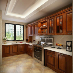 L Shape Kitchen Design Solid Wood Kitchen Cabinets