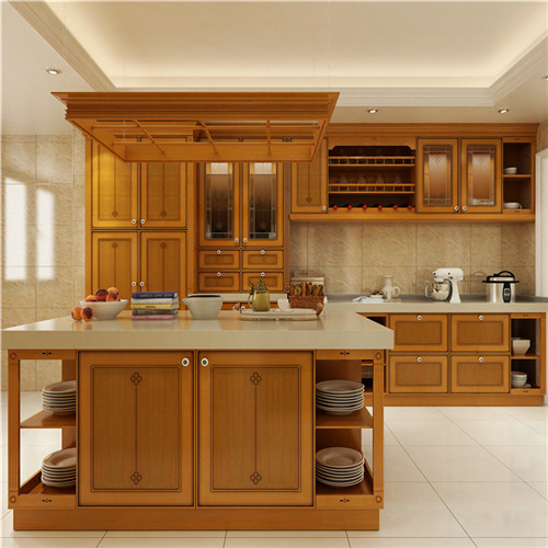 solid wood carved kitchen cabinet
