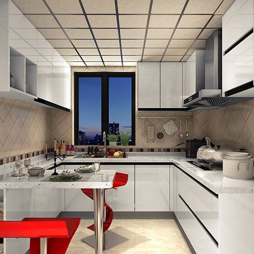 modular design shiny white kitchen cabinets
