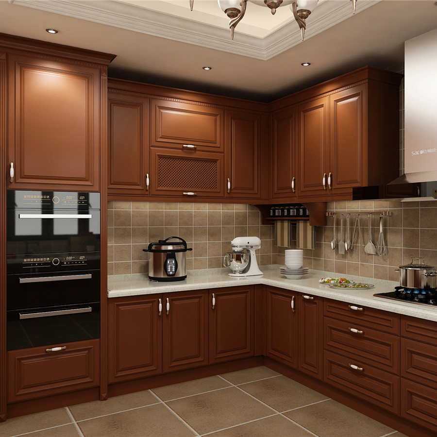 European Style Solid Wood Kitchen Cabinet