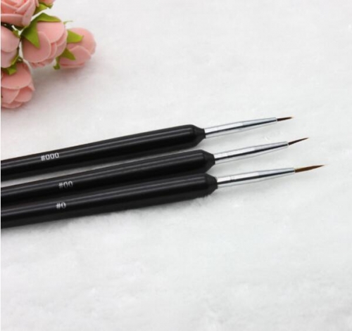 NLB-11  3pcs set black nail liner pen brushes