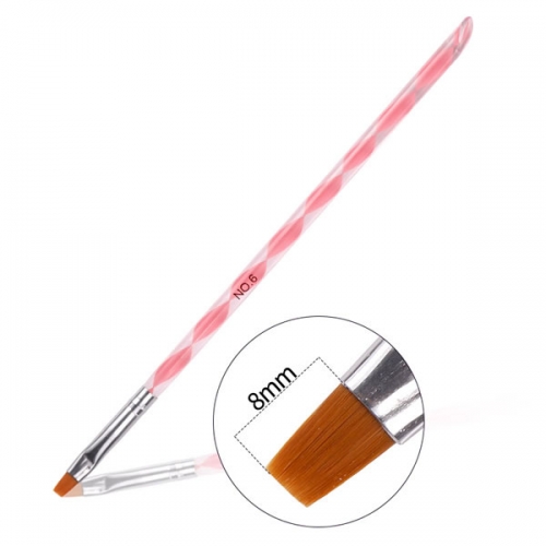 W66-1  1pc pink spiral design gel nailart brushes