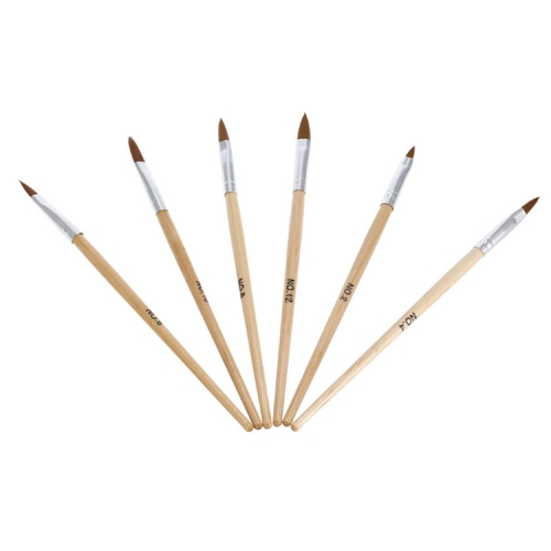 NBS-25  6PCS Acrylic Size 2 4 6 8 10 12 Nail Art Carving Flower Pen UV Gel Drawing