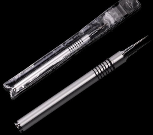HDT-27 1pcs Metal Handle Slender Needle Nail Art Design Drawing Painting Pen