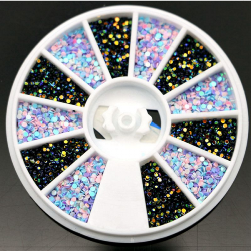 GSP-38 1Pack Mix Sizes Shape Multi-Colored Glitter 3D Diamond Facet Acrylic