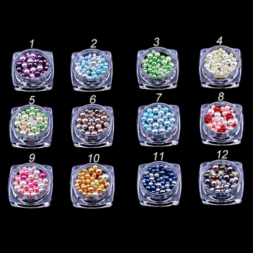 PGB-13 12 Colors Rhinestones For Nail Strass 3D Nail Art Mix size