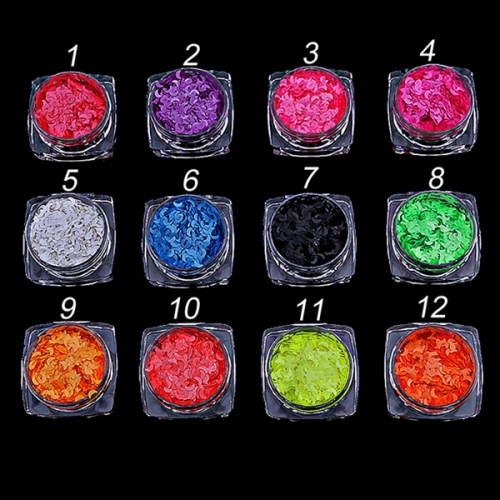 PGP-72 1 pc 12 colors Glitter Moon Shapes Confetti Sequins Nail Art holographic