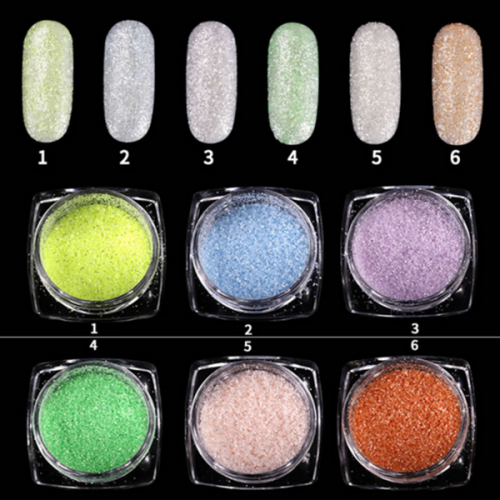 PGP-92 12 Colors Shine Rubbing Powder Dust Nail Art Sugar Glitter for Nails