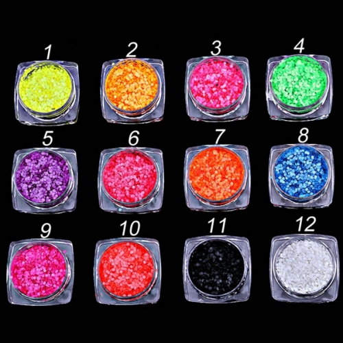 PGP-71 1 pc 12 colors Glitter ROUND Shapes Confetti Sequins Nail Art holographic
