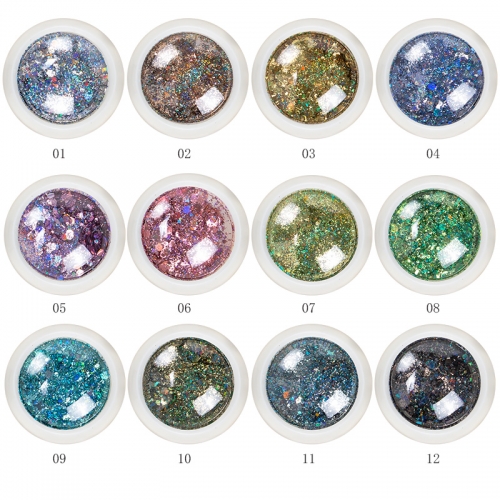 PGP-110 12Colors Shiny Glitter For Nails Hexagon Irregular Flakes