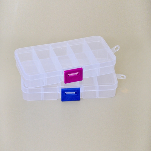 NAC-25 10 Grids Plastic Empty Box Nail Art Container Tips Rhinestone Gems