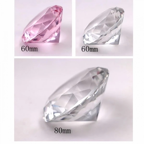 PAD-67 Transparent Pink Diamond Nail Art Display 60/80mm Glass Crystal Hand