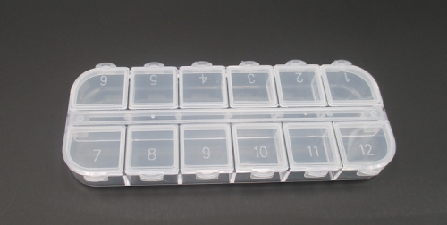 NAC-20 10 Grids Plastic Transparent Storage Box Jewelry Beads Powder Nail Art