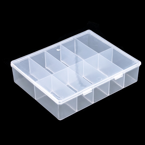 NAC-76 1pcs 10 Slots Transparent Plastic Storage Box Organizer Case Nail Art Gems
