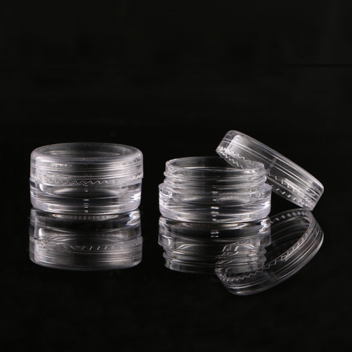 NAC-48 3G Cream Jar Clear Plastic Box With Screw Cap Small Sample