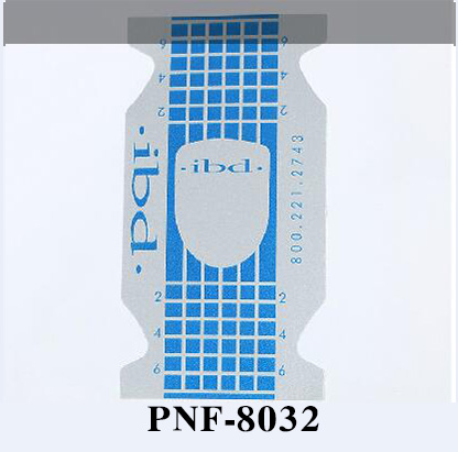 PNF-8032 1roll 500pcs Rectangle Shape Blue Silver Nail Form for Acrylic / UV Gel