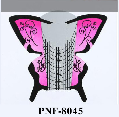 PNF-8045 500pcs/roll Butterfly nail forms Tools Sculpting Extension Sticker Nail Forms