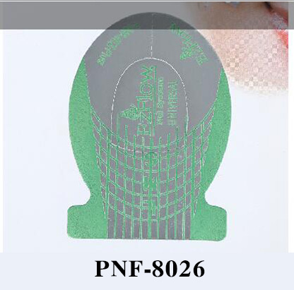 PNF-8026 500pcs/lot Professional Nail Form Green Fish Shape Nail Extension UV Gel