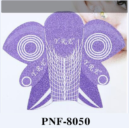 PNF-8050 500PCS Nail Forms Tips Butterfly Design Nail Art Gel UV