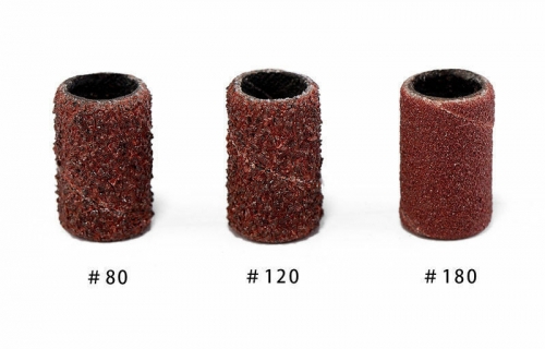 NDB-06 100Pcs/Bag #80 #120 #180 Sanding Bands Manicure Pedicure Nail Electric Drill Machine Grinding Sand Ring Bit