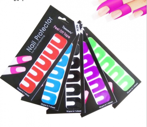 PNP-01 1pc Manicure Tool U Type Oil Spill Protector Nail Stickers 5 Colors Anti