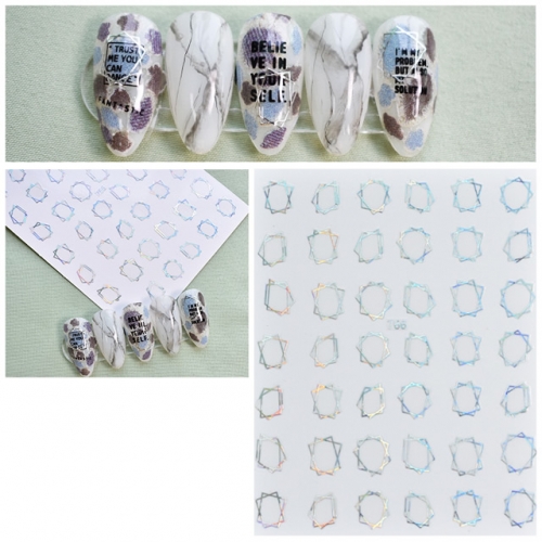 NDO-426 Ultra-thin diamond rhombus nail sticker
