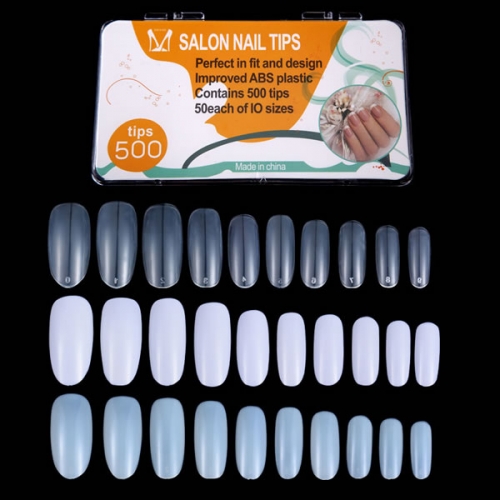 NTS-40 500pcs/box Oval Full Cover Nail Tips