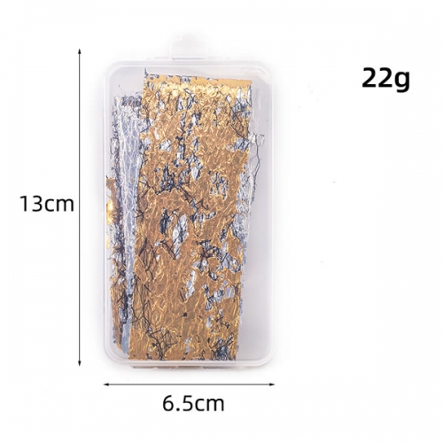 XKZ-19-05 Gold sliver 4*50cm nail foil 4pcs set