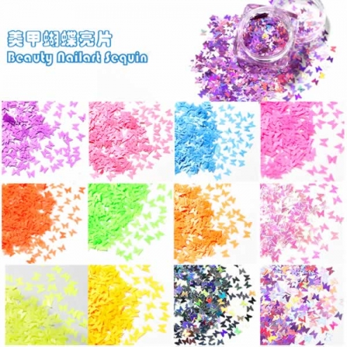 GSP-168 neon color butterfly nail glitter set