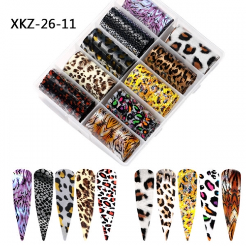 XKZ-26-11 Leopard nail transfer foil