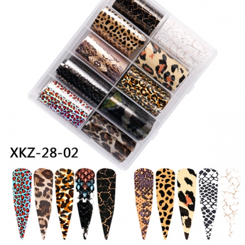 XKZ-28-02 Leopard nail transfer foil