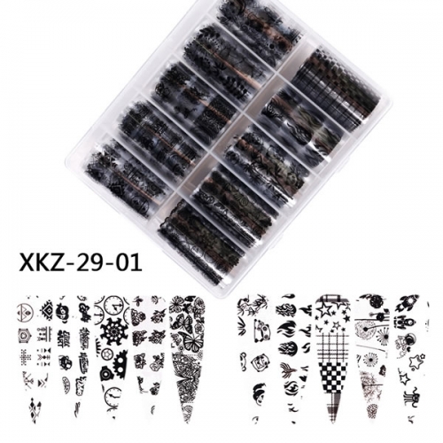 XKZ-29-01 Flower panda black nail transfer foil
