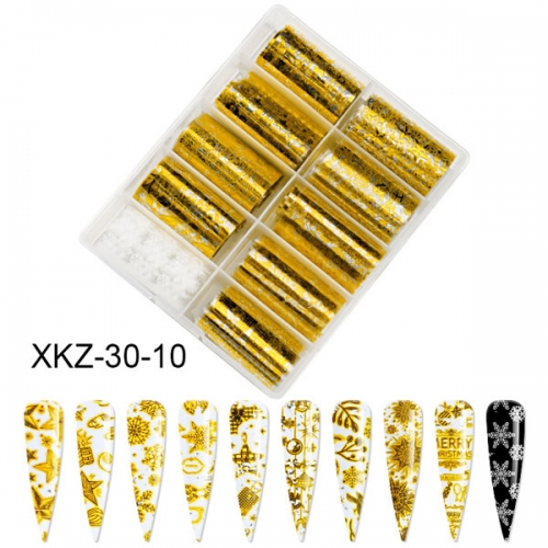 XKZ-30-10 Christmas snowflake nail foil